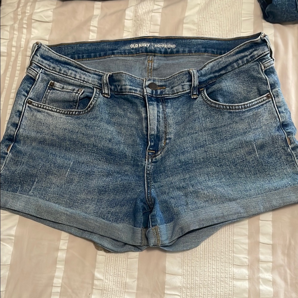 Old Navy Blue Jean Shorts Distressed Cuffed